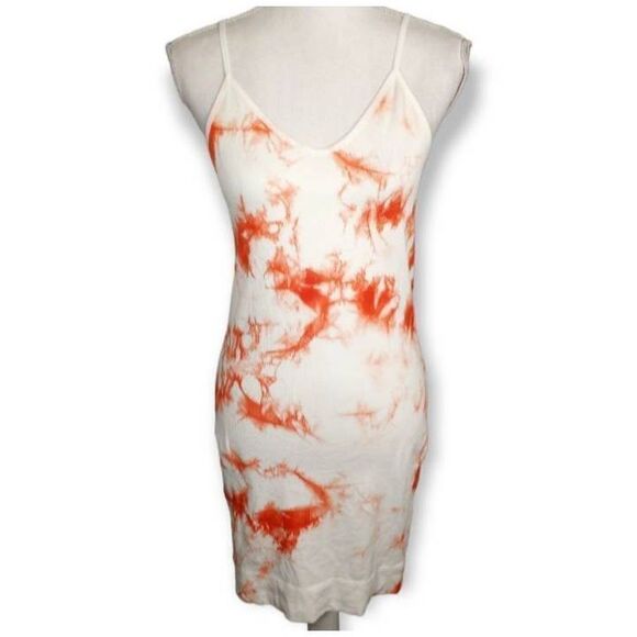 CHARLOTTE RUSSE RIBBED ORANGE & WHITE TIE DYE DRESS SZ.XL NWT. - Picture 2 of 10